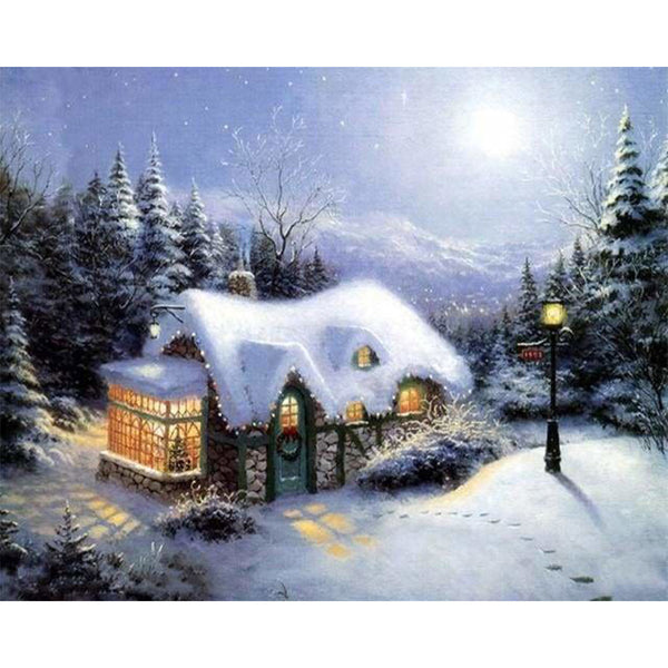 paint by numbers | Winter House | advanced landscapes | FiguredArt