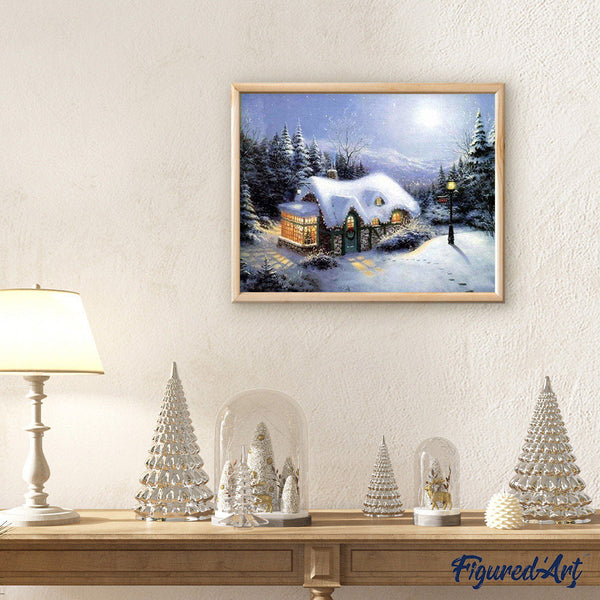 paint by numbers | Winter House | advanced landscapes | FiguredArt