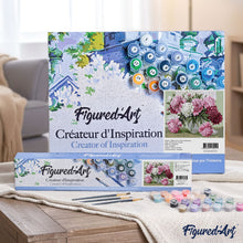 Load image into Gallery viewer, paint by numbers | Pretty Peonies in Transparent Vase | easy flowers | FiguredArt