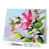 paint by numbers | Small Hummingbird in Flowers | animals beginners birds easy flowers | FiguredArt