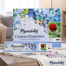 Load image into Gallery viewer, paint by numbers | Red rose and Water Drop | easy flowers | FiguredArt