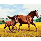 paint by numbers | Horse and Foal in the field | animals easy horses | FiguredArt