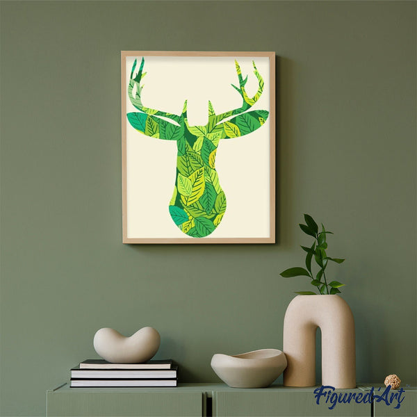paint by numbers | Deer head Art | animals deer easy | FiguredArt