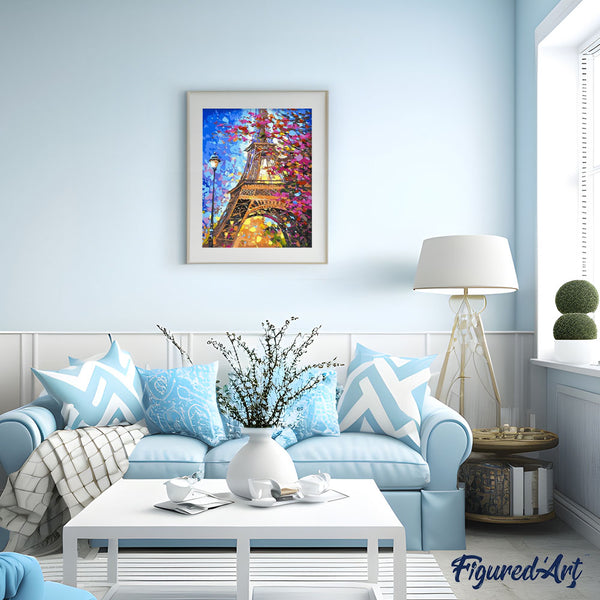 paint by numbers | eiffel tower in spring season | new arrivals cities romance advanced | FiguredArt