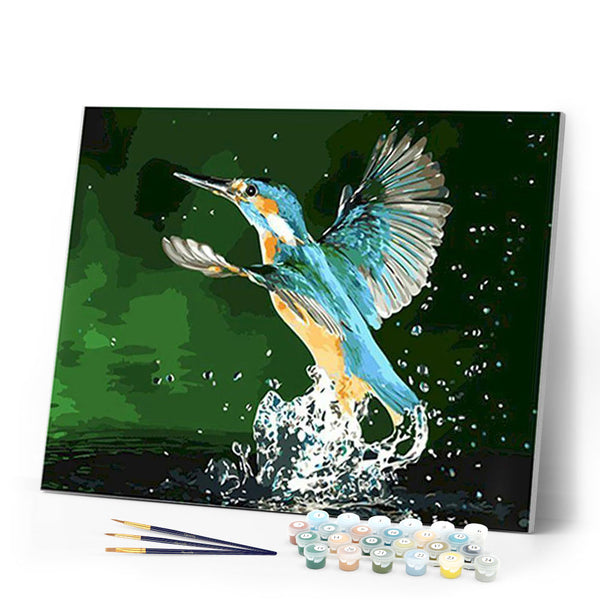 paint by numbers | kingfisher taking flight | new arrivals animals birds easy | FiguredArt