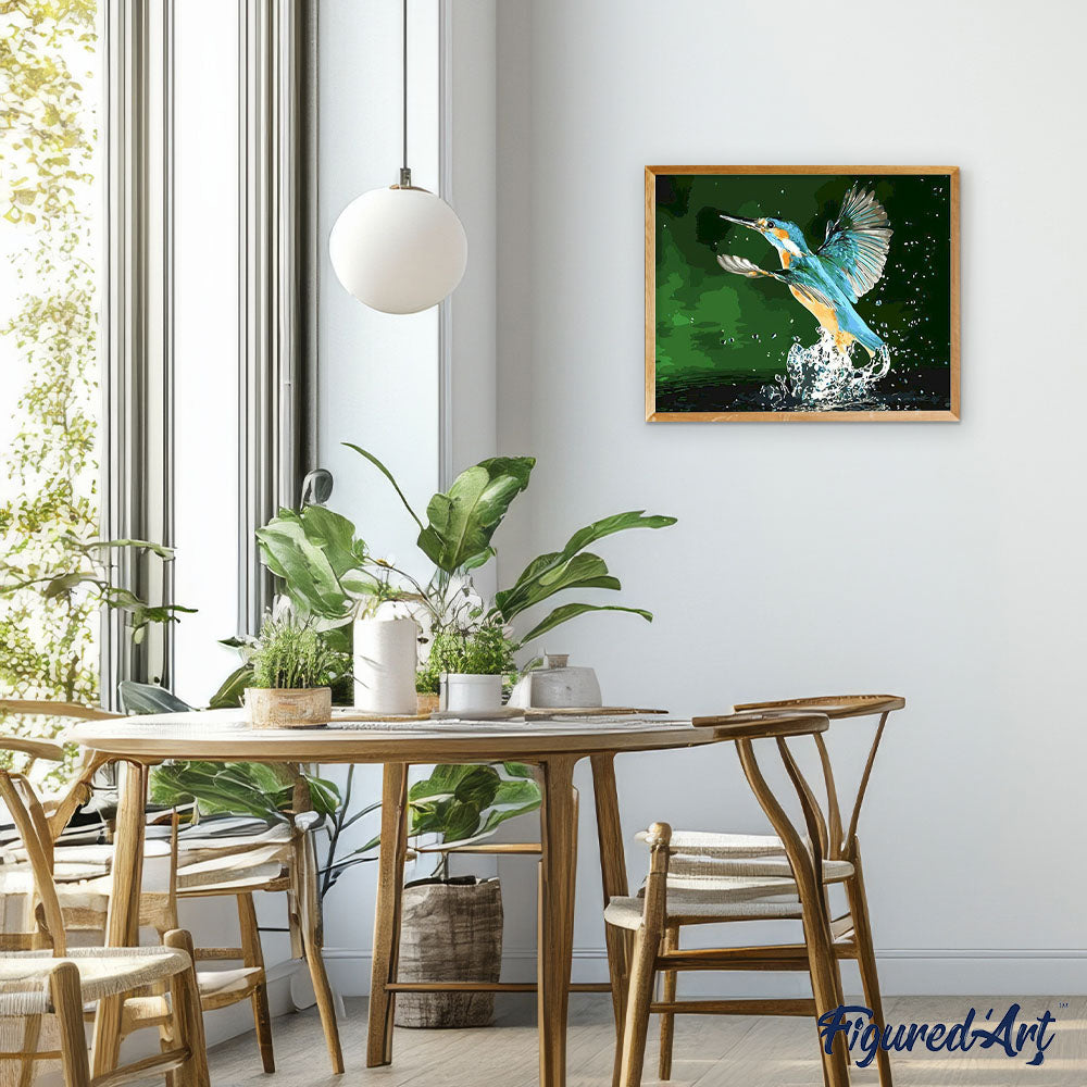 paint by numbers | kingfisher taking flight | new arrivals animals birds easy | FiguredArt