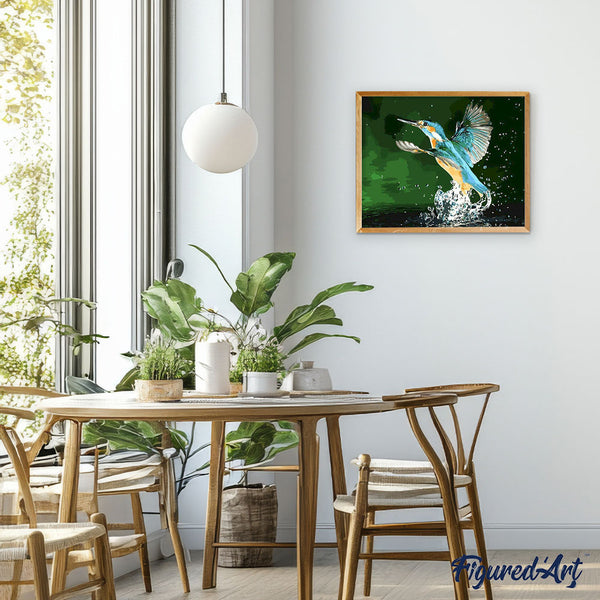 paint by numbers | kingfisher taking flight | new arrivals animals birds easy | FiguredArt