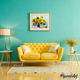 paint by numbers | Sunflowers in a Blue Vase and Fruits | easy flowers | FiguredArt