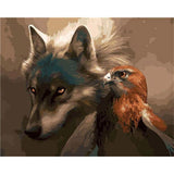 Paint by numbers | Wolf and Eagle | eagles animals advanced wolves birds | Figured'Art