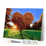 paint by numbers | Sunset and Heart Tree | advanced landscapes romance | FiguredArt