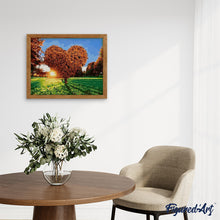 Load image into Gallery viewer, paint by numbers | Sunset and Heart Tree | advanced landscapes romance | FiguredArt