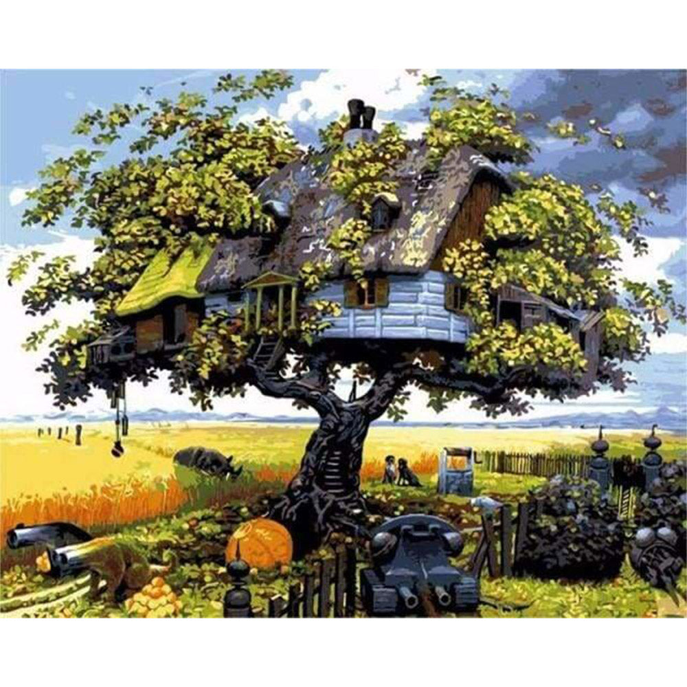 paint by numbers | House in the Trees | advanced landscapes trees | FiguredArt