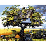 paint by numbers | House in the Trees | advanced landscapes trees | FiguredArt