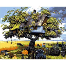 Load image into Gallery viewer, paint by numbers | House in the Trees | advanced landscapes trees | FiguredArt