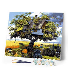 Load image into Gallery viewer, paint by numbers | House in the Trees | advanced landscapes trees | FiguredArt