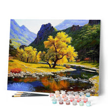 Load image into Gallery viewer, paint by numbers | peaceful river in the mountain | new arrivals landscapes mountains advanced | FiguredArt
