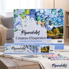 Load image into Gallery viewer, paint by numbers | peaceful river in the mountain | new arrivals landscapes mountains advanced | FiguredArt