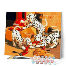 Load image into Gallery viewer, paint by numbers | Dalmatians playing | animals dogs easy | FiguredArt