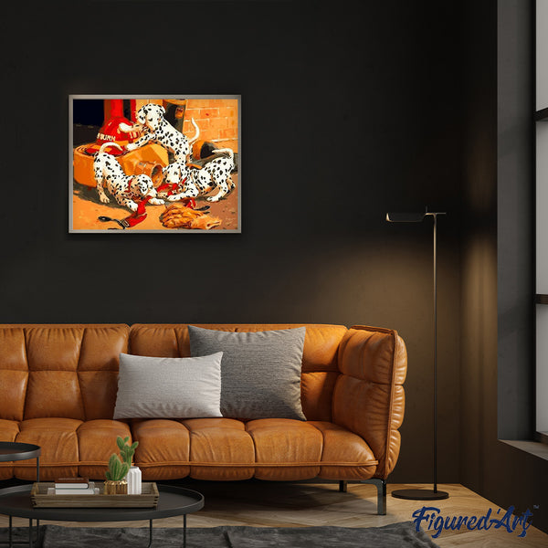 paint by numbers | Dalmatians playing | animals dogs easy | FiguredArt