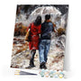 paint by numbers | Couple walking under the rain | advanced romance | FiguredArt