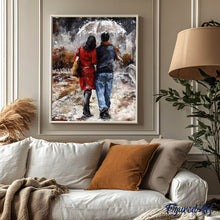 Load image into Gallery viewer, paint by numbers | Couple walking under the rain | advanced romance | FiguredArt