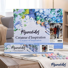 Load image into Gallery viewer, paint by numbers | Couple walking under the rain | advanced romance | FiguredArt
