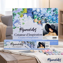 Load image into Gallery viewer, paint by numbers | woman wearing a black hat | new arrivals romance portrait easy | FiguredArt