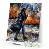 paint by numbers | Man walking in the Rain | advanced romance | FiguredArt