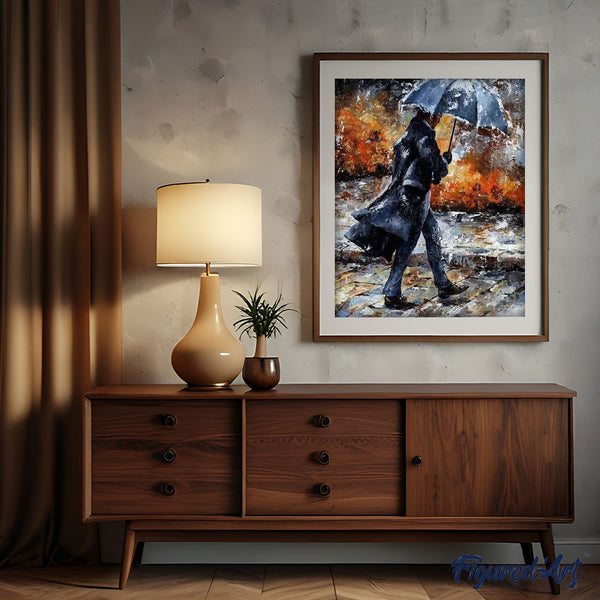 paint by numbers | Man walking in the Rain | advanced romance | FiguredArt