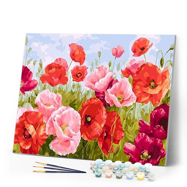 paint by numbers | common poppy | new arrivals flowers intermediate | FiguredArt