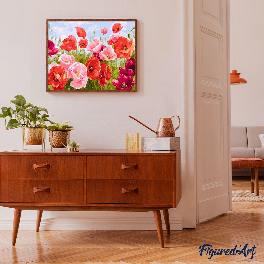 paint by numbers | common poppy | new arrivals flowers intermediate | FiguredArt