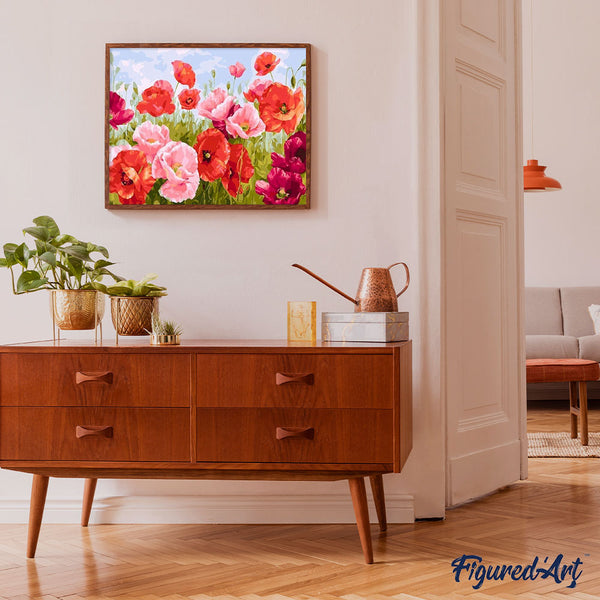 paint by numbers | common poppy | new arrivals flowers intermediate | FiguredArt