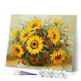 paint by numbers | Sunflowers and Flowers | flowers intermediate | FiguredArt