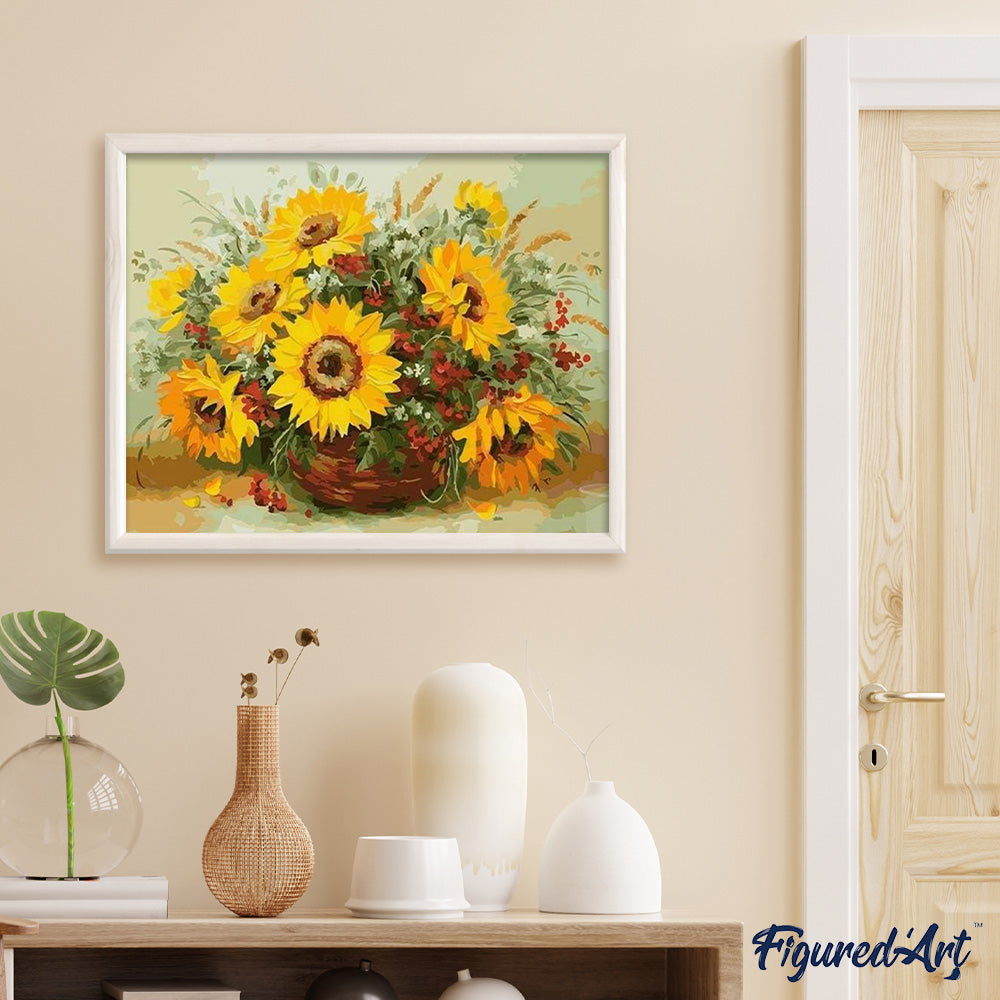 paint by numbers | Sunflowers and Flowers | flowers intermediate | FiguredArt