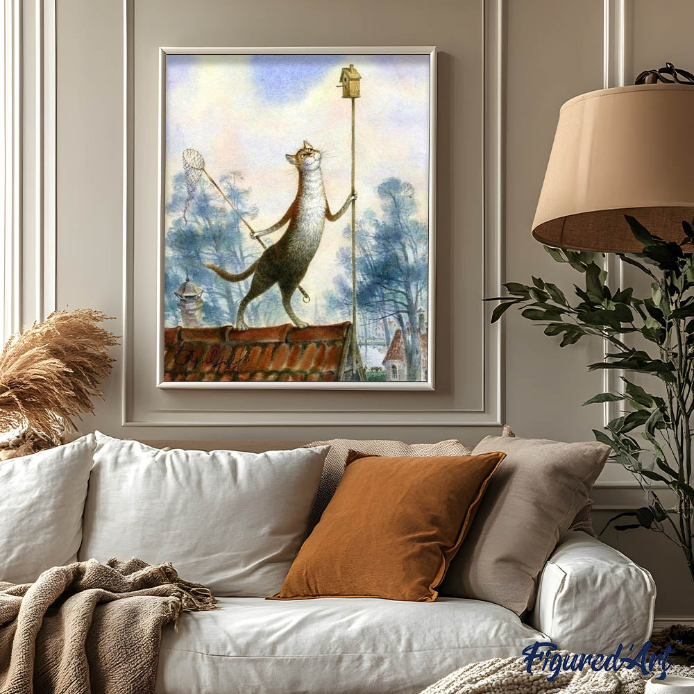 paint by numbers | Cat on a roof | advanced animals cats | FiguredArt