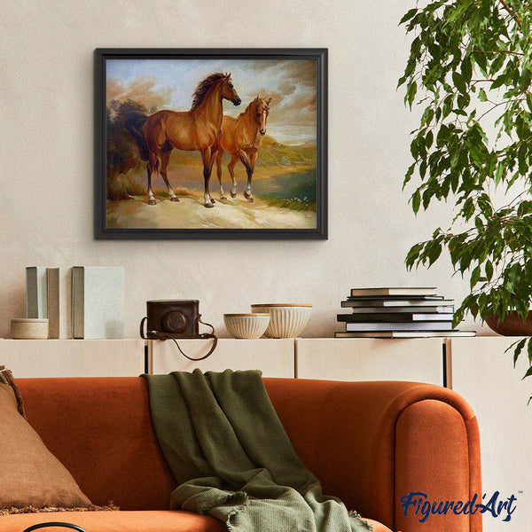 paint by numbers | Two Horses by the Water | advanced animals horses | FiguredArt