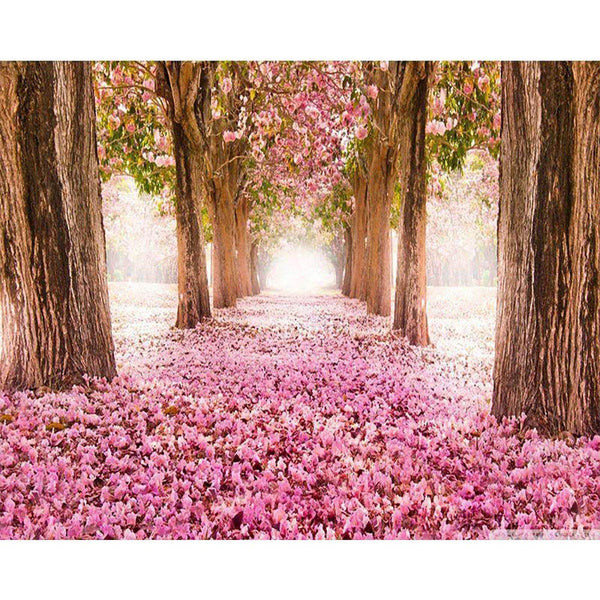 paint by numbers | beautiful walkway lined with trees | new arrivals landscapes forest advanced | FiguredArt