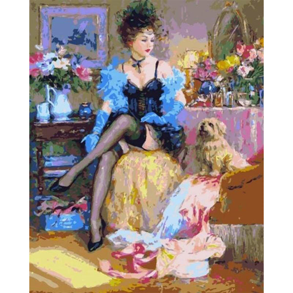 paint by numbers | Courtesan and her Dog | intermediate romance | FiguredArt