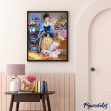 Load image into Gallery viewer, paint by numbers | Courtesan and her Dog | intermediate romance | FiguredArt