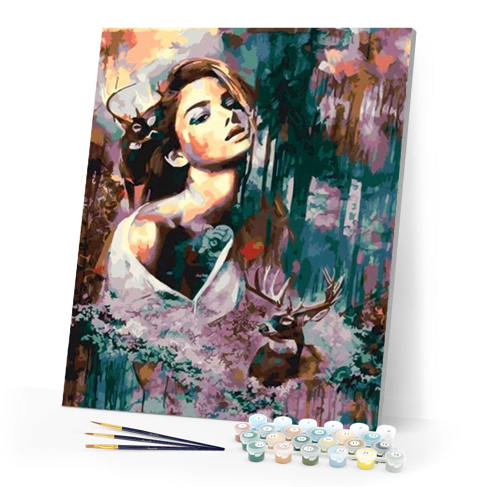 paint by numbers | woman and deer | new arrivals portrait animals deer advanced | FiguredArt