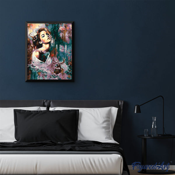 paint by numbers | woman and deer | new arrivals portrait animals deer advanced | FiguredArt