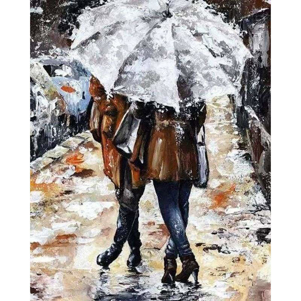 paint by numbers | Couple under an umbrella | advanced romance | FiguredArt