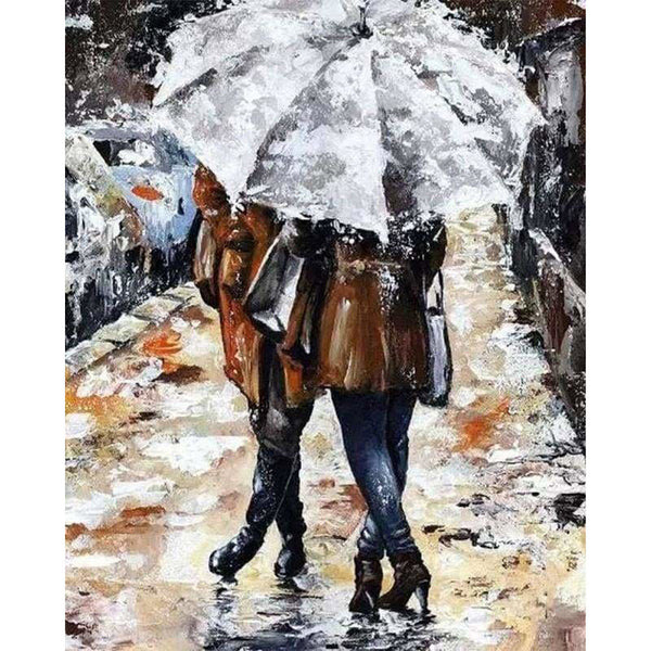 paint by numbers | Couple under an umbrella | advanced romance | FiguredArt