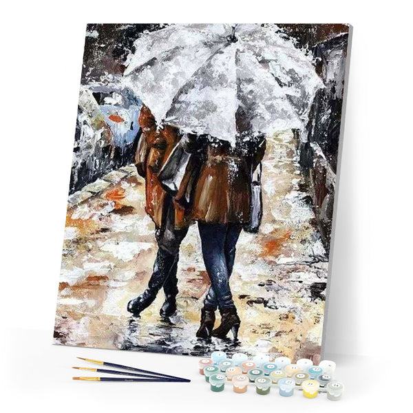 paint by numbers | Couple under an umbrella | advanced romance | FiguredArt