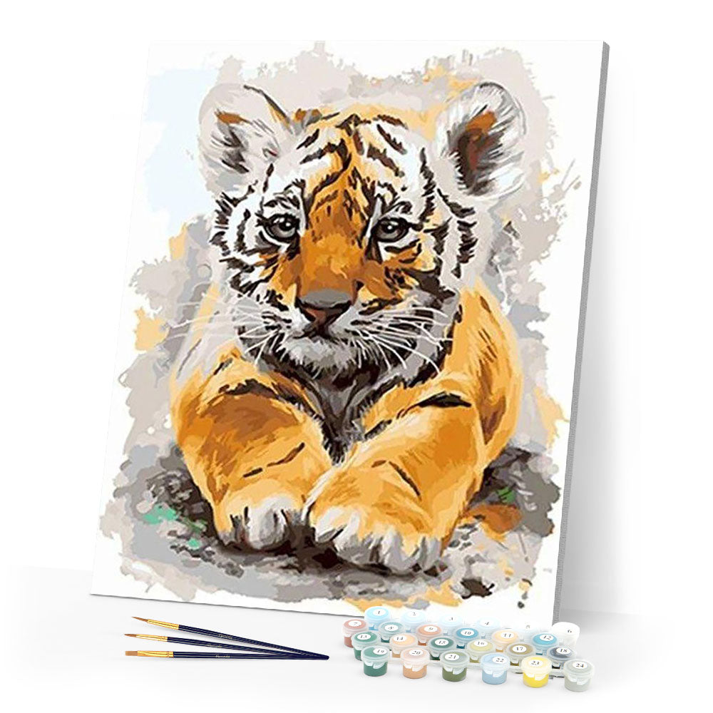 paint by numbers | pretty baby tiger | new arrivals animals tigers advanced | FiguredArt
