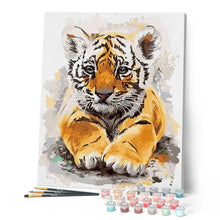 Load image into Gallery viewer, paint by numbers | pretty baby tiger | new arrivals animals tigers advanced | FiguredArt