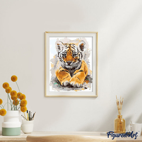 paint by numbers | pretty baby tiger | new arrivals animals tigers advanced | FiguredArt