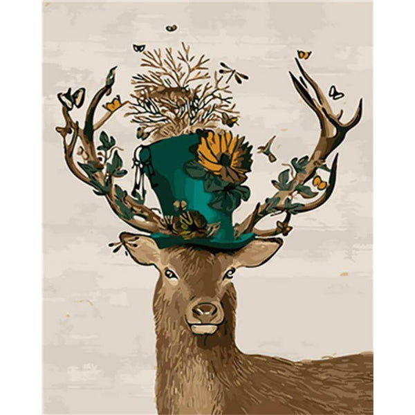 Paint by numbers | Deer and its hat | animals easy deer | Figured'Art