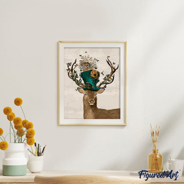 Paint by numbers | Deer and its hat | animals easy deer | Figured'Art
