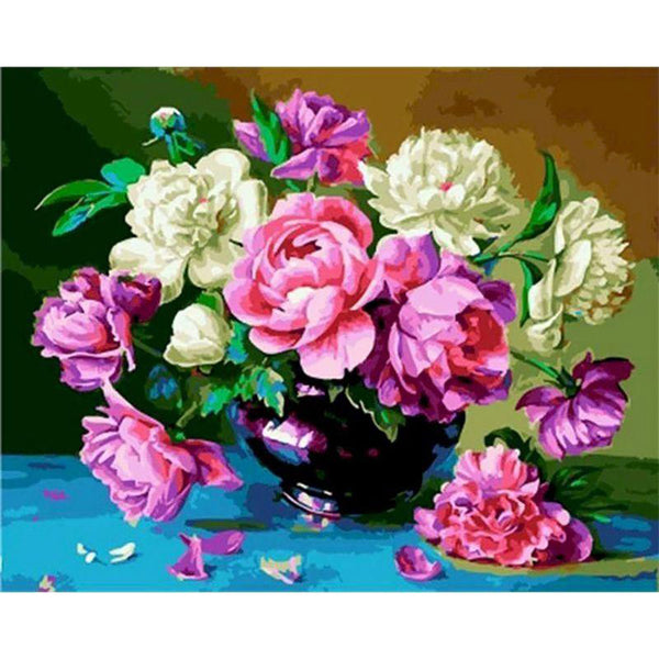 paint by numbers | colorful peonies | new arrivals flowers easy | FiguredArt